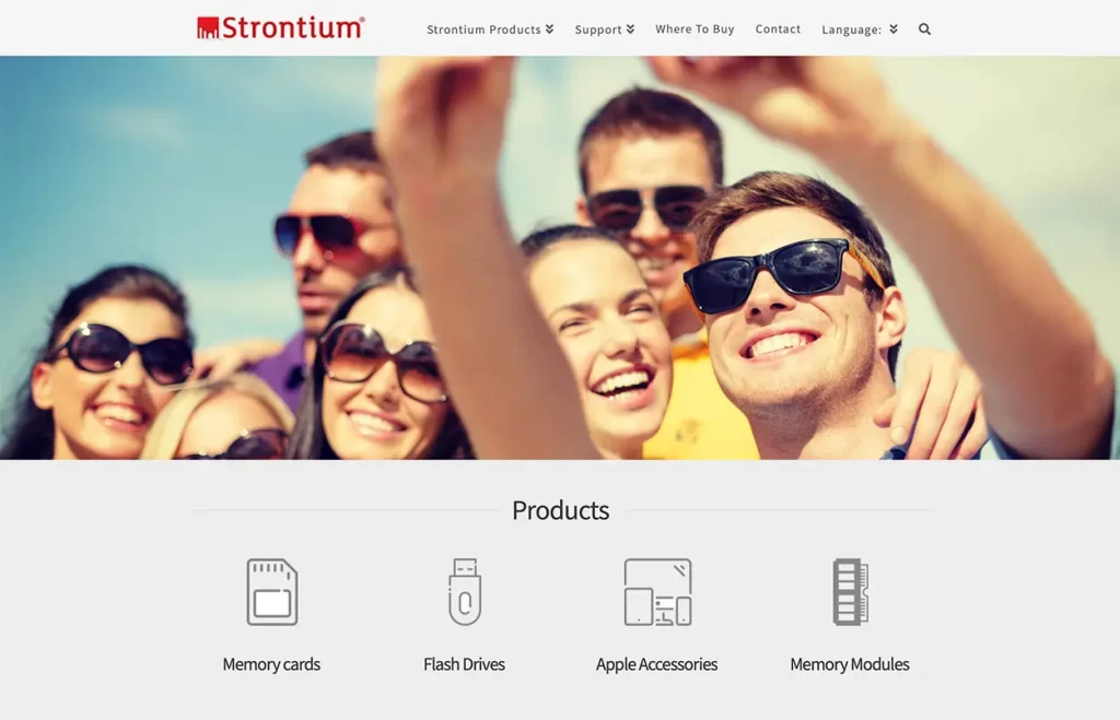 website design for Strontium Singapore